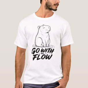 Camiseta Design do Capivara 'Vá com o Fluxo'