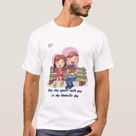 Camiseta Design do casal do Tema do dia de os namorados