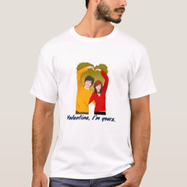 Camiseta Design do casal do Tema do dia de os namorados