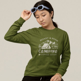 Camiseta Design do Caso de Café de Campanha do Roast & Roam