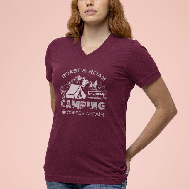 Camiseta Design do Caso de Café de Campanha do Roast & Roam (Criador carregado)
