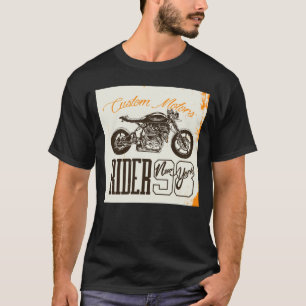 Camiseta Design do Cavaleiro de Moto Personalizado Preto Gr