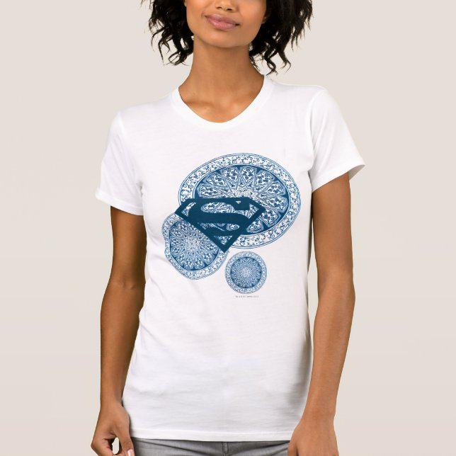 Camiseta Design do Círculo Azul da Supergirl (Frente)