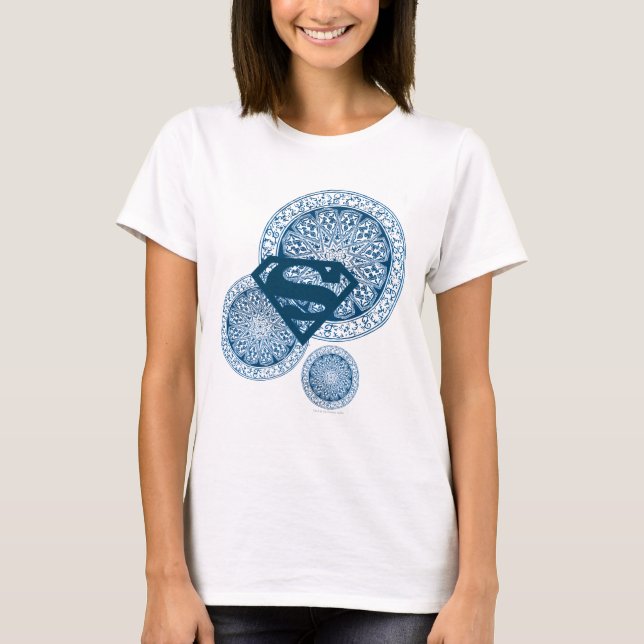 Camiseta Design do Círculo Azul da Supergirl (Frente)