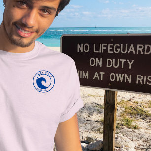 Camiseta Design do Círculo de Onda do Oceano Azul-Chave