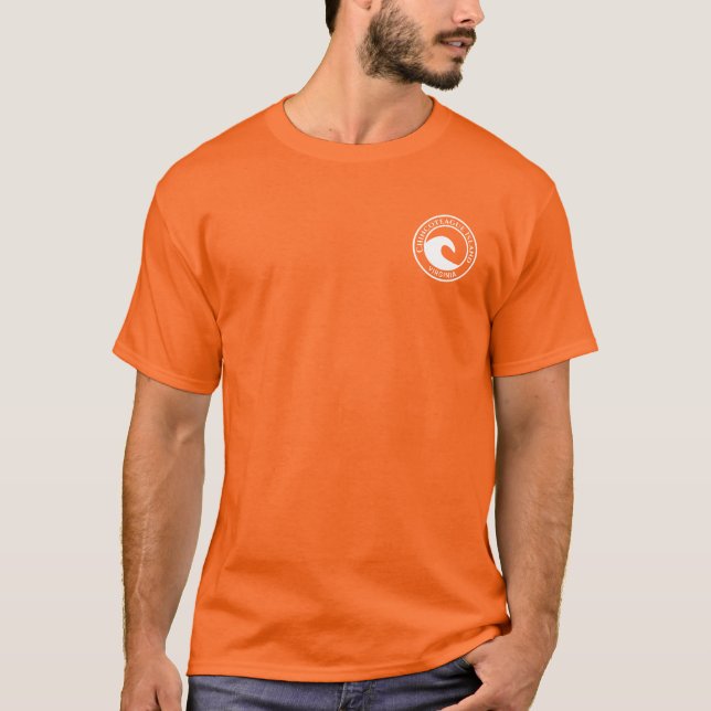 Camiseta Design do Círculo de Onda do Oceano Branco da Ilha (Frente)