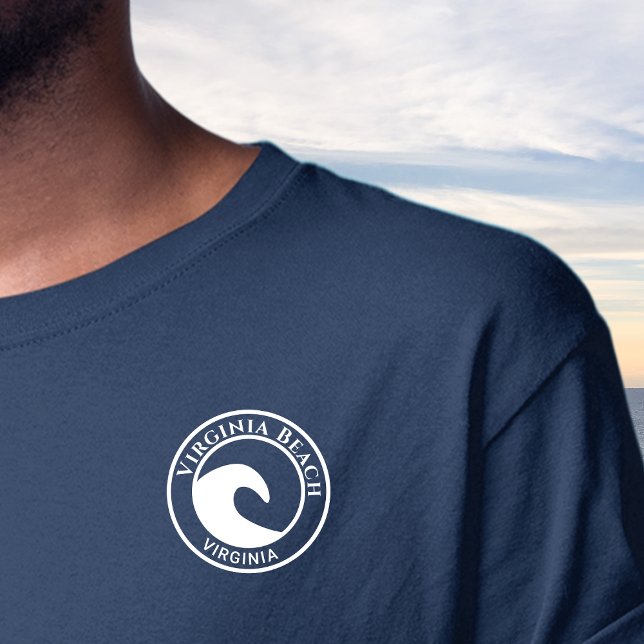 Camiseta Design do Círculo de Onda do Oceano Branco da Virg (Criador carregado)