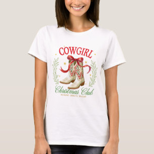 Camiseta Design do Clube de Natal da Cowgirl Western Holida