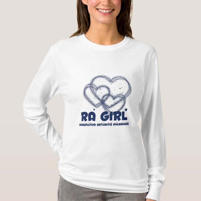 Camiseta Design do coração da menina do RA:: Artrite (Frente)