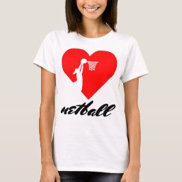 Camiseta Design do coração do Netball do amor