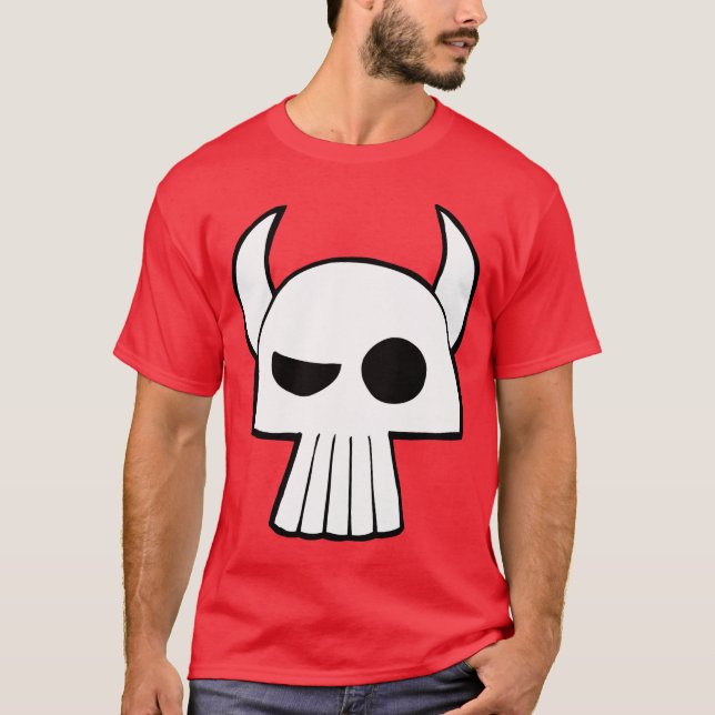 Camiseta Design do crânio dos desenhos animados com os (Frente)