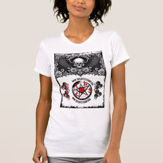 Camiseta Design do crânio e Rosa