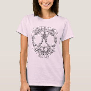 Camiseta Design do crânio - pirâmide dos crânios