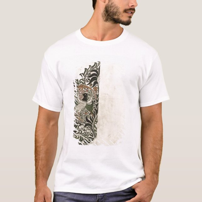 Camiseta Design do "de bloco de madeira inacabado pássaro e (Frente)