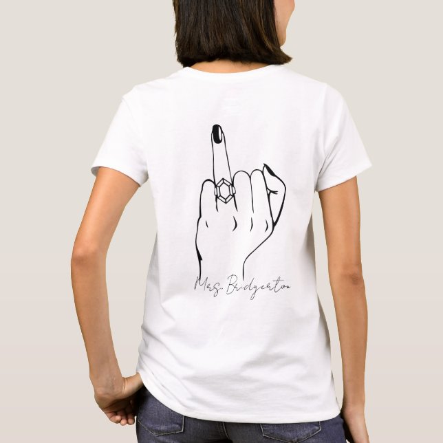 Camiseta Design do dedo traseiro personalizado do toque per (Verso)