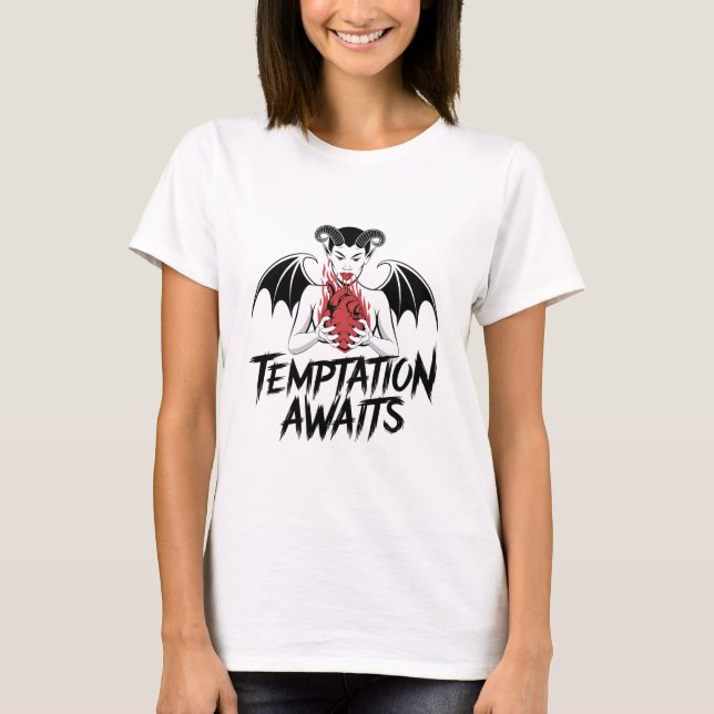 Camiseta Design do Demônio Gótico Sinistro - Esperas de Ten (Frente)