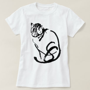 Camiseta Design do desenho de escova do gato Siamese