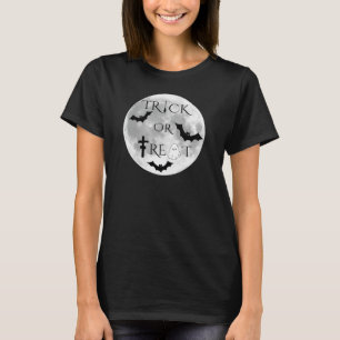 Camiseta Design do Dia das Bruxas Bonitas ou Tratar