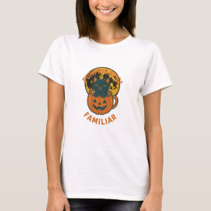 Camiseta Design do Dia das Bruxas Negras Familiares de Espe