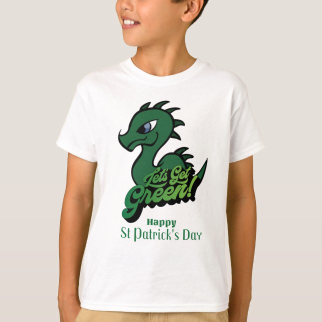 Camiseta Design do Dia do Bebê Dragão Saint Patrick (Frente)