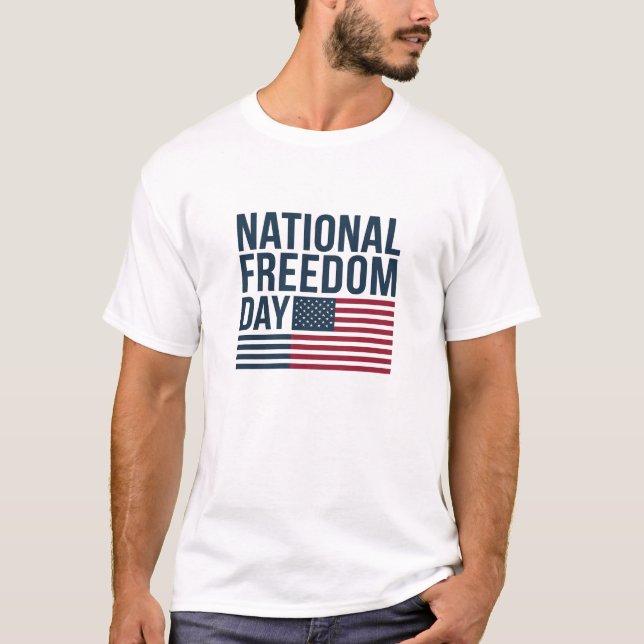 Camiseta Design do Dia Nacional da Liberdade Americano (Frente)
