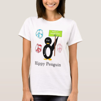 Camiseta Design do dobro do pinguim do hippy