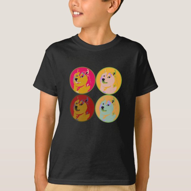 Camiseta Design do dogecoin do pop art (Frente)