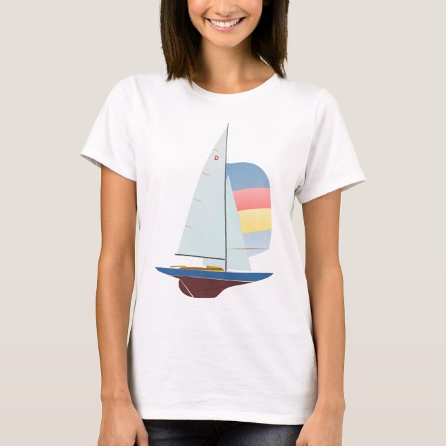Camiseta Design do dragão um que compete o veleiro (Frente)