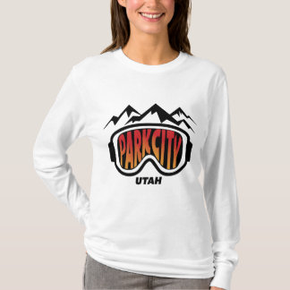 Camiseta Design do esqui de Park City Utá no T longo da