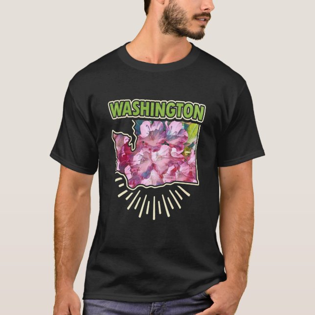 Camiseta Design do Estado de Washington Flor (Frente)