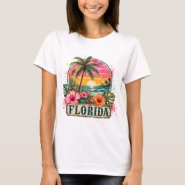 Camiseta Design do Estado Ensolarado da Praia da Flórida Vi