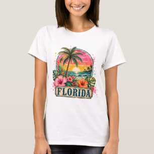 Camiseta Design do Estado Ensolarado da Praia da Flórida Vi