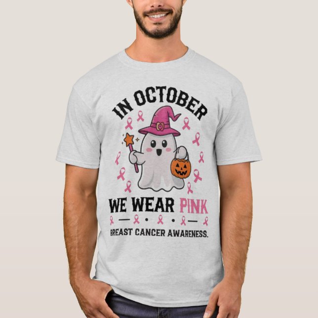 Camiseta Design do Fantasma do Cancer de Halloween (Frente)