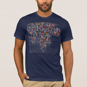 Camiseta Design do Fractal do abstrato do pop do pixel