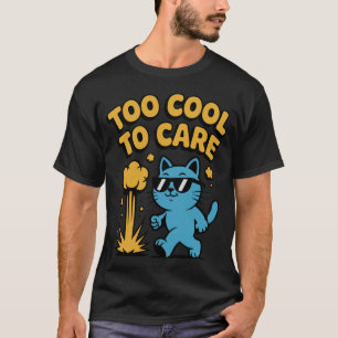 Camiseta Design do Gato Muito Descolado Para se Importar