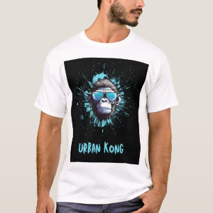 Camiseta Design do Gorila Urban Kong – Streetwear Azul e Pr
