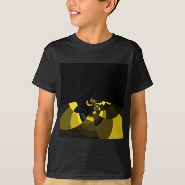 Camiseta Design do Gráfico de Arte de Vetor Preto e Dourado (Frente)