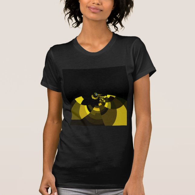Camiseta Design do Gráfico de Arte de Vetor Preto e Dourado (Frente)