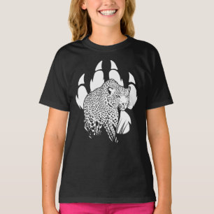 Camiseta Design do Gráfico de Pegada do Pantero Preto e Br