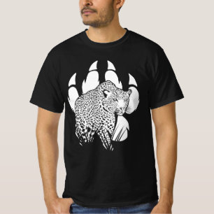 Camiseta Design do Gráfico de Pegada do Pantero Preto e Br
