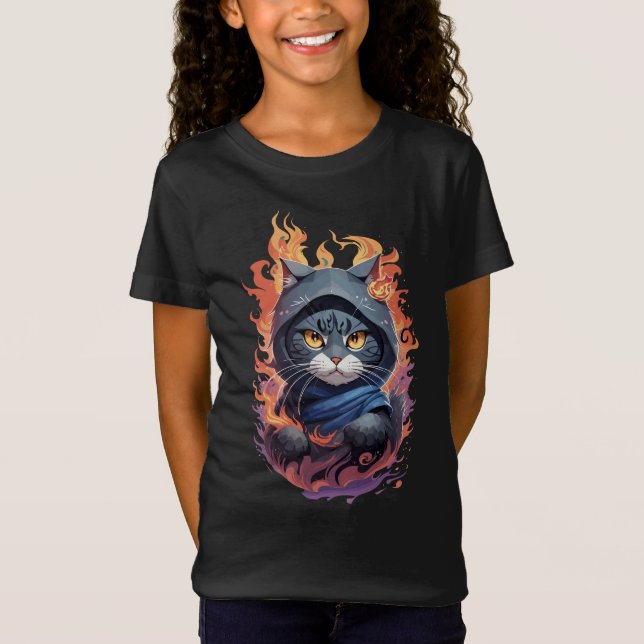 Camiseta Design do Guerreiro Gato Ninja (Frente)