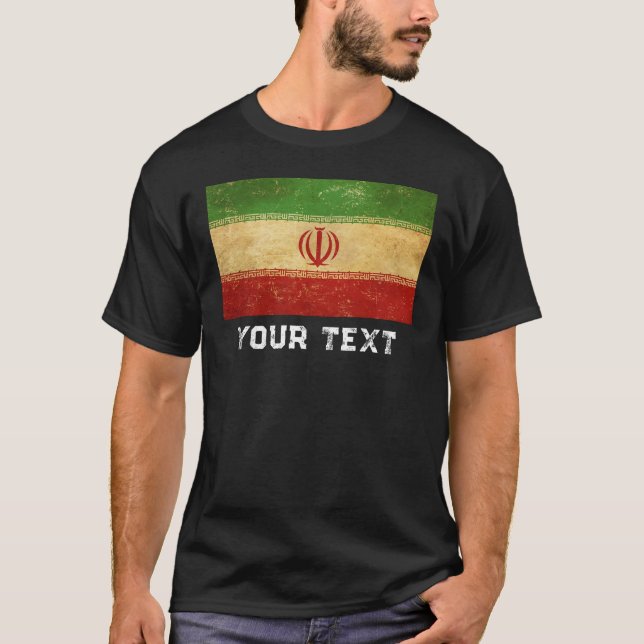 Camiseta Design do Iran Flag Vintage (Frente)
