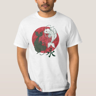 Camiseta Design do japonês Koi Karp Yin e do Yang