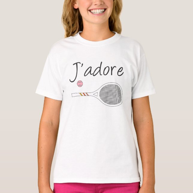 Camiseta Design do jogador de Tênis francês Chic J'adore (Frente)