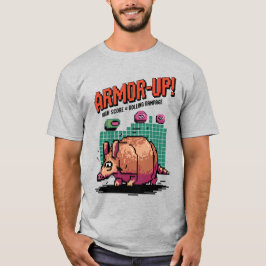 Camiseta Design do Jogo de Vídeo com Pixel Arretro Armadill