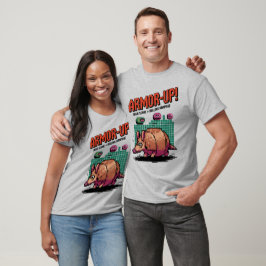 Camiseta Design do Jogo de Vídeo com Pixel Arretro Armadill