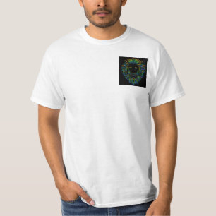 Camiseta Design do Leão Ilustrado No Peito Esquerdo