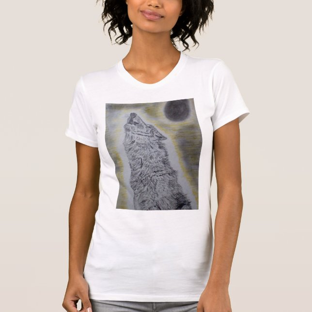 Camiseta Design do lobo do urro (Frente)