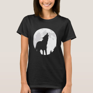 Camiseta Design do Lobo Lunar