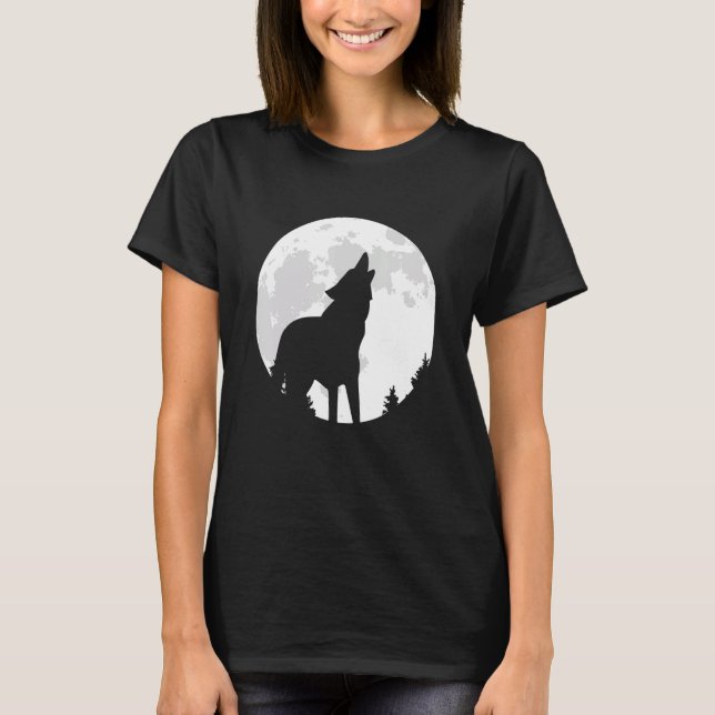 Camiseta Design do Lobo Lunar (Frente)